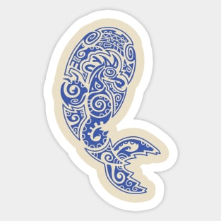 Tribal Seahorse Fish Sticker